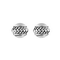 Round Cufflinks w/ Basketweave Design